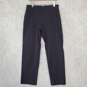 Eileen Fisher Womens Twill Slim Straight Ankle Pants Size M Black Minimalist Off